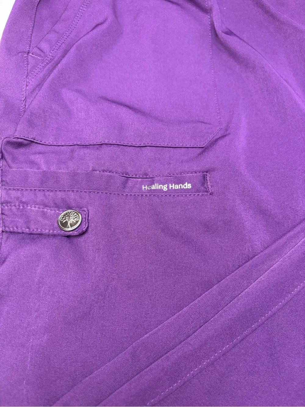 Healing Hands HH Works Women’s Renee Jogger Purple Scrub Pants EUC Size 2X